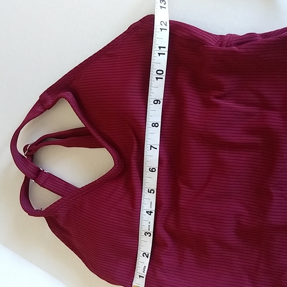 Xhilaration Scoop Back One Piece Swimsuit Burgundy Sz M Junior - Picture 10 of 11
